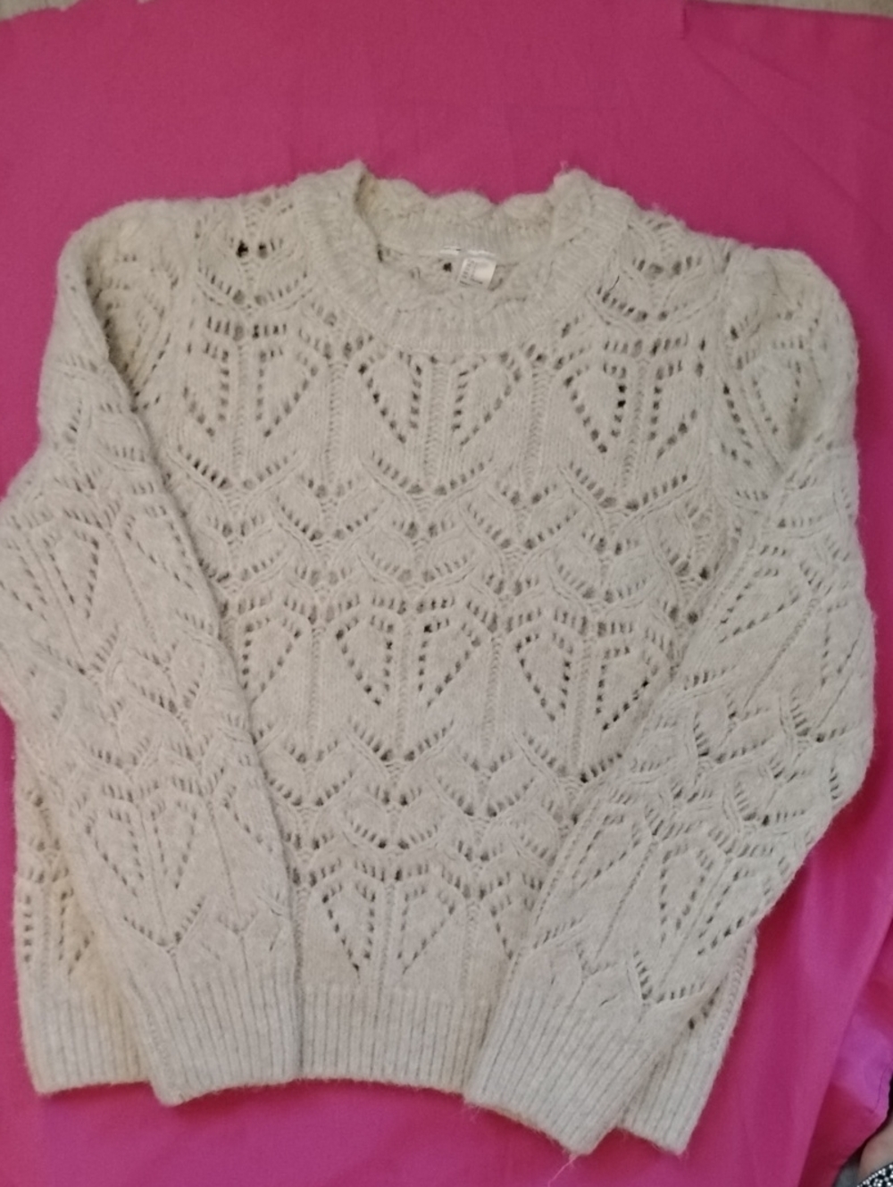 Women’s Cream Soft Open-Knit Sweater